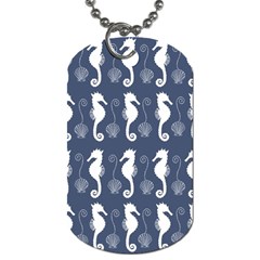 Seahorse And Shell Pattern Dog Tag (one Side) by Simbadda