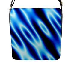 Grunge Blue White Pattern Background Flap Messenger Bag (l)  by Simbadda