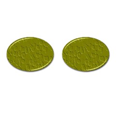 Olive Bubble Wallpaper Background Cufflinks (Oval)