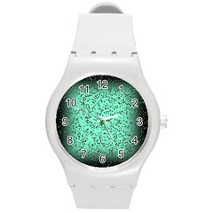 Grunge Rain Frame Round Plastic Sport Watch (m) by Simbadda