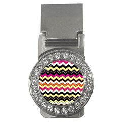 Colorful Chevron Pattern Stripes Pattern Money Clips (cz)  by Simbadda