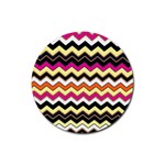 Colorful Chevron Pattern Stripes Pattern Rubber Coaster (Round)  Front