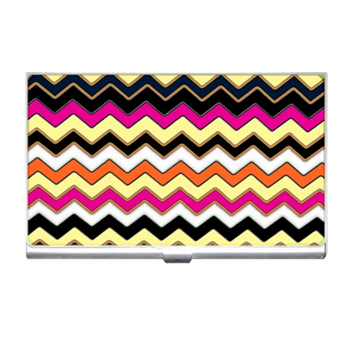 Colorful Chevron Pattern Stripes Pattern Business Card Holders