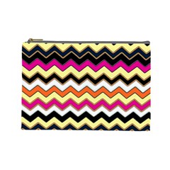 Colorful Chevron Pattern Stripes Pattern Cosmetic Bag (large)  by Simbadda