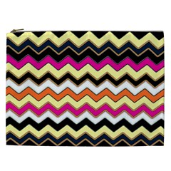 Colorful Chevron Pattern Stripes Pattern Cosmetic Bag (xxl)  by Simbadda