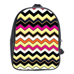 Colorful Chevron Pattern Stripes Pattern School Bags (xl) 