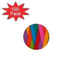 Colorful Lines Pattern 1  Mini Buttons (100 Pack) 