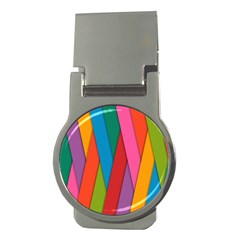 Colorful Lines Pattern Money Clips (round)  by Simbadda