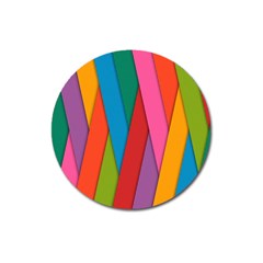 Colorful Lines Pattern Magnet 3  (round) by Simbadda