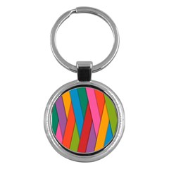 Colorful Lines Pattern Key Chains (round)  by Simbadda