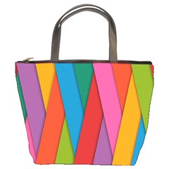 Colorful Lines Pattern Bucket Bags by Simbadda