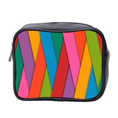 Colorful Lines Pattern Mini Toiletries Bag 2-side by Simbadda