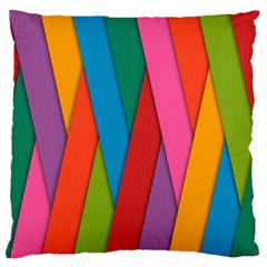Colorful Lines Pattern Standard Flano Cushion Case (one Side) by Simbadda