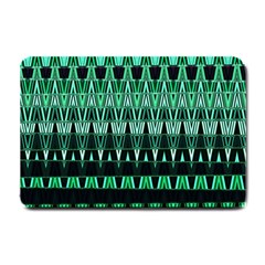 Green Triangle Patterns Small Doormat  by Simbadda