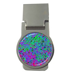 Green Purple Pink Background Money Clips (Round) 