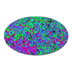 Green Purple Pink Background Oval Magnet