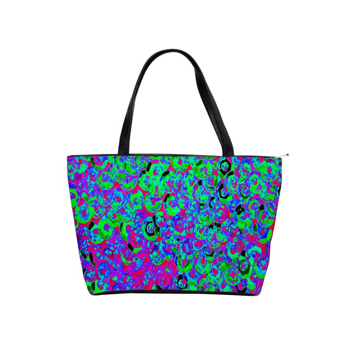 Green Purple Pink Background Shoulder Handbags