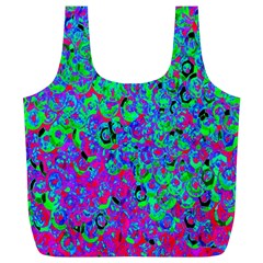 Green Purple Pink Background Full Print Recycle Bags (L) 