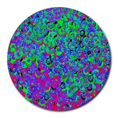 Green Purple Pink Background Round Mousepads by Simbadda