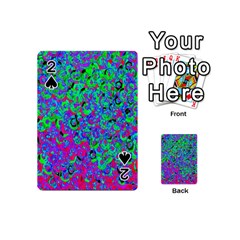 Green Purple Pink Background Playing Cards 54 (mini)  by Simbadda