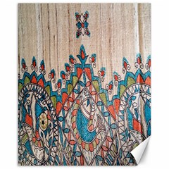 Blue Brown Cloth Design Canvas 16  X 20   by Simbadda