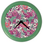 Seamless Floral Pattern Background Color Wall Clocks Front