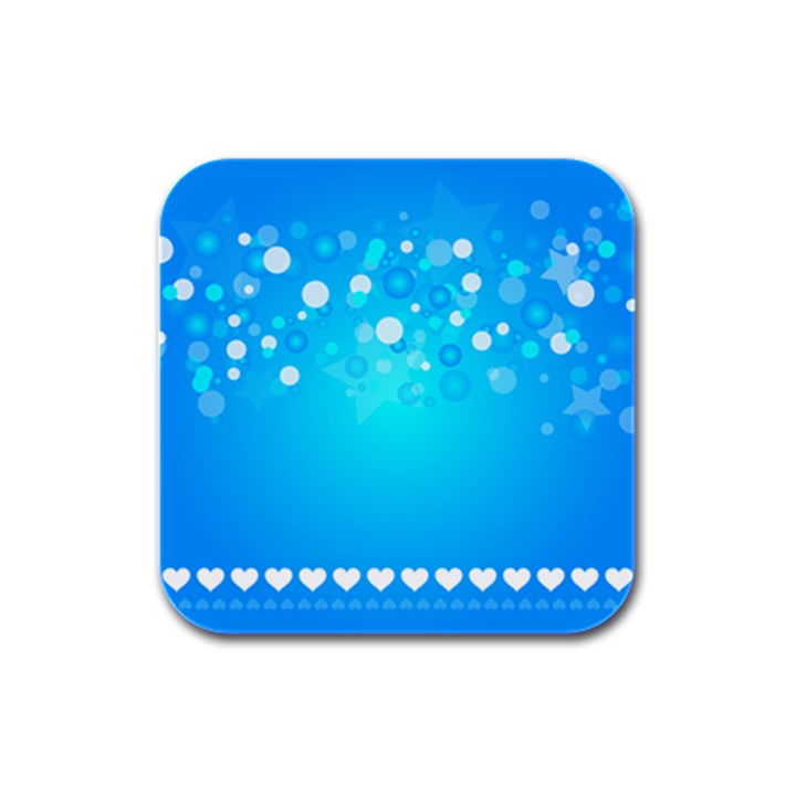 Blue Dot Star Rubber Square Coaster (4 pack) 