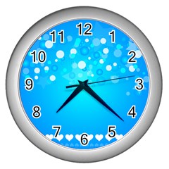 Blue Dot Star Wall Clocks (silver) 