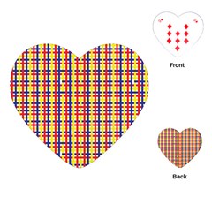 Yellow Blue Red Lines Color Pattern Playing Cards (heart)  by Simbadda