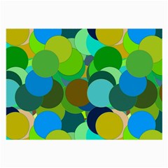 Green Aqua Teal Abstract Circles Large Glasses Cloth (2-side) by Simbadda
