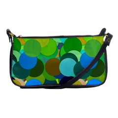 Green Aqua Teal Abstract Circles Shoulder Clutch Bags
