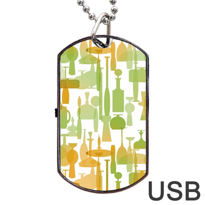 Angerine Blenko Glass Dog Tag USB Flash (One Side)