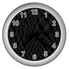 Pattern Dark Texture Background Wall Clocks (silver) 