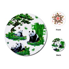 Cute Panda Cartoon Playing Cards (round)  by Simbadda