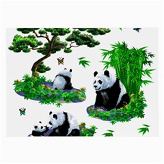 Cute Panda Cartoon Large Glasses Cloth by Simbadda