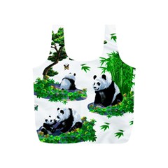 Cute Panda Cartoon Full Print Recycle Bags (s)  by Simbadda