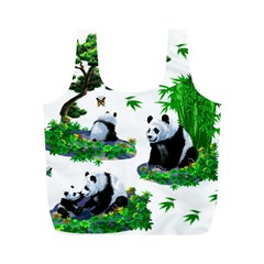 Cute Panda Cartoon Full Print Recycle Bags (m)  by Simbadda