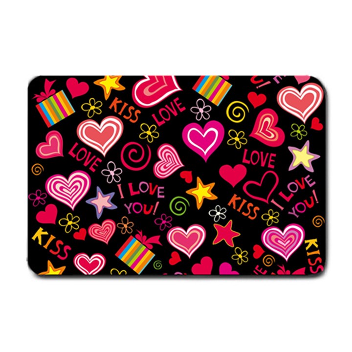 Love Hearts Sweet Vector Small Doormat 