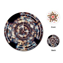 Science Fiction Background Fantasy Playing Cards (round)  by Simbadda