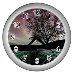 Sky Landscape Nature Clouds Wall Clocks (silver) 