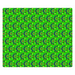 Green Abstract Art Circles Swirls Stars Double Sided Flano Blanket (small)  by Simbadda