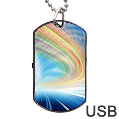 Glow Motion Lines Light Dog Tag Usb Flash (one Side)