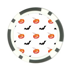 Halloween Seamless Pumpkin Bat Orange Black Sinister Poker Chip Card Guard (10 Pack)