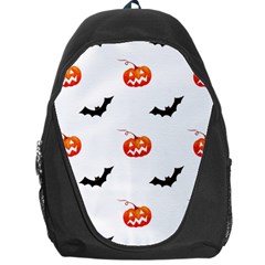 Halloween Seamless Pumpkin Bat Orange Black Sinister Backpack Bag