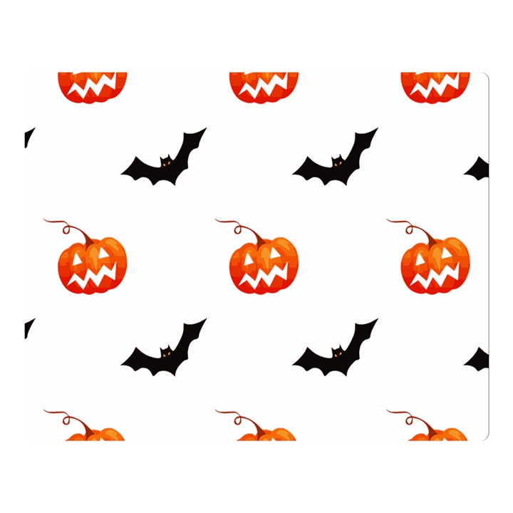 Halloween Seamless Pumpkin Bat Orange Black Sinister Double Sided Flano Blanket (Large) 