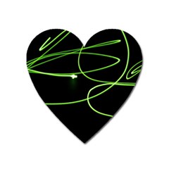 Light Line Green Black Heart Magnet