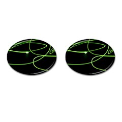 Light Line Green Black Cufflinks (oval) by Alisyart
