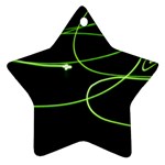 Light Line Green Black Star Ornament (Two Sides) Front