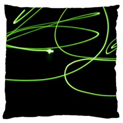 Light Line Green Black Large Cushion Case (two Sides)