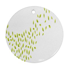 Leaves Leaf Green Fly Landing Ornament (round)